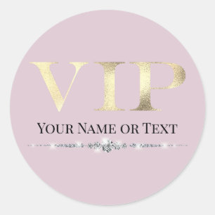 Glanzend Goud VIP op Roze Ronde Sticker