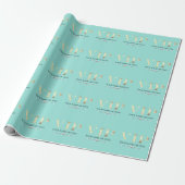 Glanzend Goud VIP op Teal Cadeaupapier (Uitgerold)
