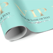 Glanzend Goud VIP op Teal Cadeaupapier (Rol Hoek)