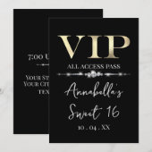Glanzend Goud VIP op Zwart Kaart (Voorkant / Achterkant)