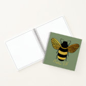 GLANZEND GOUD ZWART GESTREEPTE HOMMEL SAGE GROENE NOTITIEBOEK (Binnen)