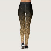 Glanzend goudbruine glitter leggings (Achterkant)