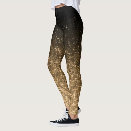 Glanzend goudbruine glitter leggings (Links)