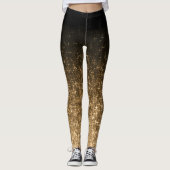 Glanzend goudbruine glitter leggings (Voorkant)