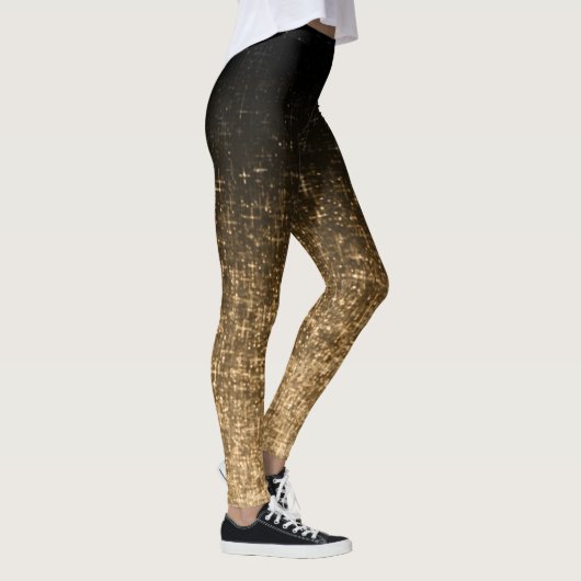 Glanzend goudbruine glitter leggings (Rechts)