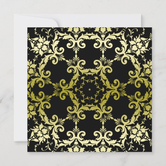 Glanzend Gouden Damast 50e Huwelijksjubileum Kaart (Achterkant)