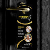 Glanzend Gouden Glitter Haar Stylist Schoonheidssa Deurhanger