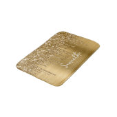 Glanzend Gouden Glitterdruppels Glam Naam Badmat (Gekanteld)