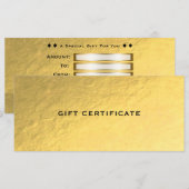 Glanzend Gouden Gouden Ticket Glam Cadeaubon (Voorkant / Achterkant)