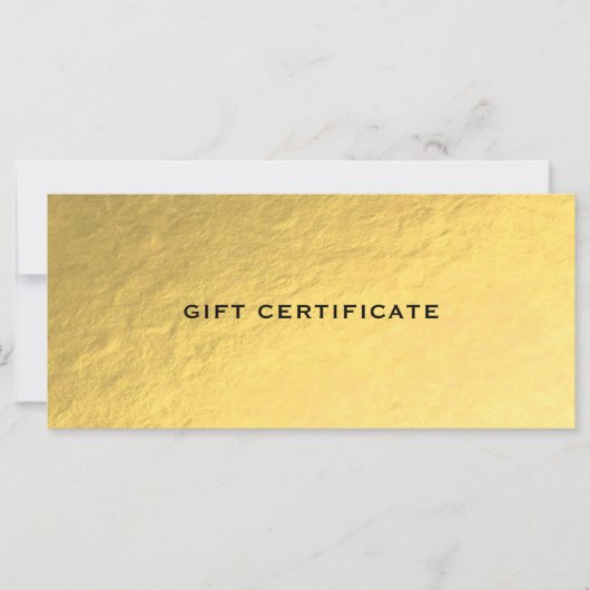 Glanzend Gouden Gouden Ticket Glam Cadeaubon (Voorkant)