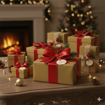Glanzend Gouden Kerstviering Geschenkpapier