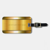 Glanzend Gouden Metaalblik Luxe Roestvrij staal Bagagelabel (Voorkant horizontaal)
