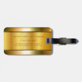Glanzend Gouden Metaalblik Luxe Roestvrij staal Bagagelabel (Achterkant horizontaal)