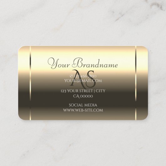 Glanzend Gouden Optiek Sparkling Diamonds Initiale Visitekaartje (Achterkant)