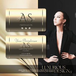 Glanzend Gouden Optiek Sparkling Diamonds Initiale Visitekaartje