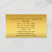 Glanzend Gouden Paardebloem Confetti Blauw Marine  Visitekaartje (Achterkant)