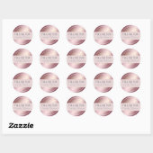 Glanzend gouden palmblad op Blush Pink met glitter Ronde Sticker (Vel)