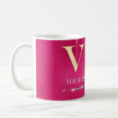 Glanzend Gouden VIP op Heet Roze Koffiemok (Links)
