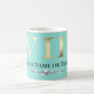 Glanzend Gouden VIP op Teal Koffiemok