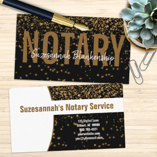 Glanzend goudglitter op zwart, aangepast geluid visitekaartje