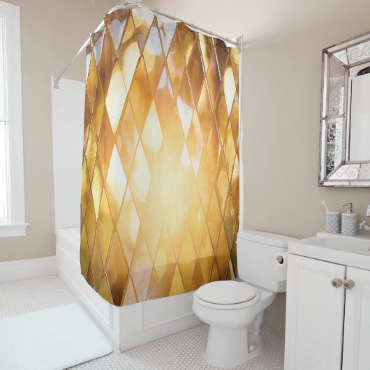 Glanzend goudmozaïekglas douchegordijn (In situ)