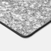 Glanzend grijs en wit glitter bureaumat (Hoek)