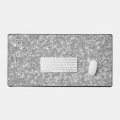 Glanzend grijs en wit glitter bureaumat (Keyboard & Muis)
