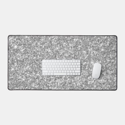 Glanzend grijs en wit glitter bureaumat (Keyboard & Muis)