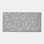 Glanzend grijs en wit glitter bureaumat (Voorkant)