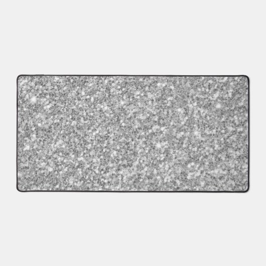 Glanzend grijs en wit glitter bureaumat (Voorkant)