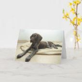 Glanzend Grijs Wenskaart Kaart (Gele Bloem)