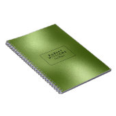 Glanzend groen abstract modern achtergrondmonogram notitieboek (Rechterzijde)