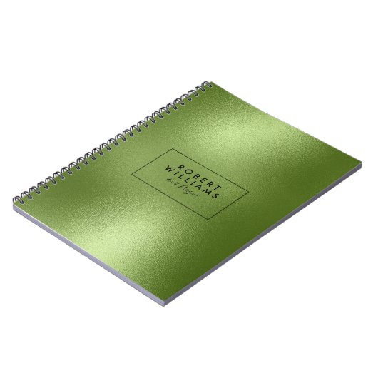 Glanzend groen abstract modern achtergrondmonogram notitieboek (Linkerzijde)