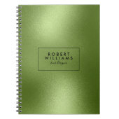 Glanzend groen abstract modern achtergrondmonogram notitieboek (Voorkant)