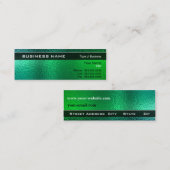 Glanzend Groen en Blauw Metaal Generiek Mini Visitekaartje (Voorkant / Achterkant)