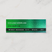 Glanzend Groen en Blauw Metaal Generiek Mini Visitekaartje (Achterkant)
