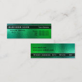 Glanzend Groen en Blauw Metaal Generiek Mini Visitekaartje (Voorkant / Achterkant)