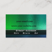 Glanzend Groen en Blauw Metaal Generiek Visitekaartje (Achterkant)