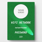 Glanzend Groen Leren Delen Wifi Internet Fotoplaat (voorkant)