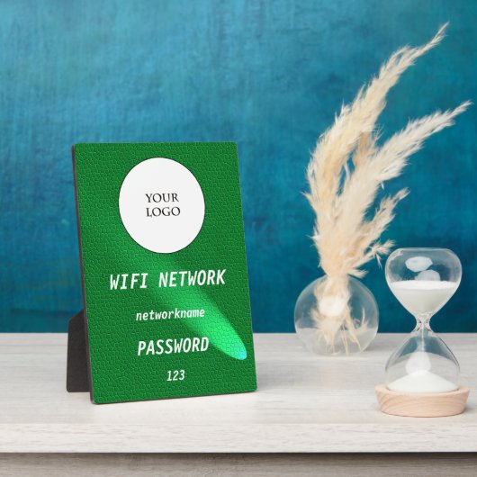 Glanzend Groen Leren Delen Wifi Internet Fotoplaat (Zijkant)