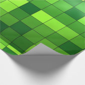 Glanzend groen mozaïekpatroon cadeaupapier (Hoek)