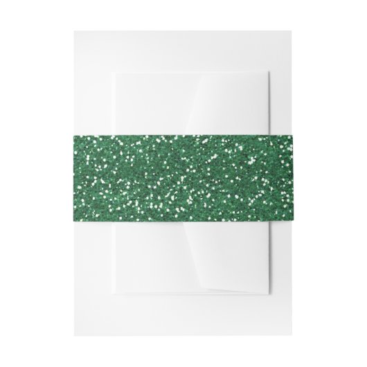 Glanzend groen & zilver glitter uitnodigingen wikkel (Voorkant Voorbeeld)