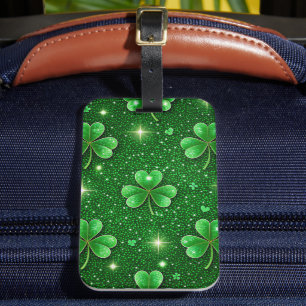 GLANZEND GROENE IERSE KELTISCHE SHAMROCKS BAGAGELABEL