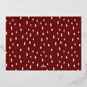 Glanzend Groovy Rood & Goud Vrolijk Kerstfeest 8 F Folie Feestdagenkaart (Achterkant)