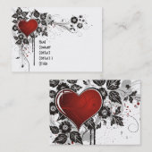 Glanzend hart, bladeren en bloemen - Origineel Visitekaartje (Voorkant / Achterkant)