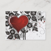 Glanzend hart, bladeren en bloemen - Origineel Visitekaartje (Achterkant)