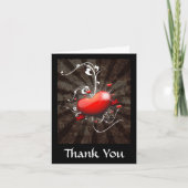 Glanzend hart met Swirly Grunge achtergrond Bedankkaart (Voorkant)