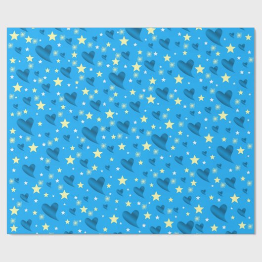 glanzend, harten, kleurrijk, sterren, metaal, goud cadeaupapier (Vlak)