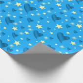 glanzend, harten, kleurrijk, sterren, metaal, goud cadeaupapier (Hoek)