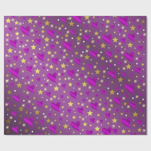 glanzend, harten, kleurrijk, sterren, metaal, goud cadeaupapier (Vlak)